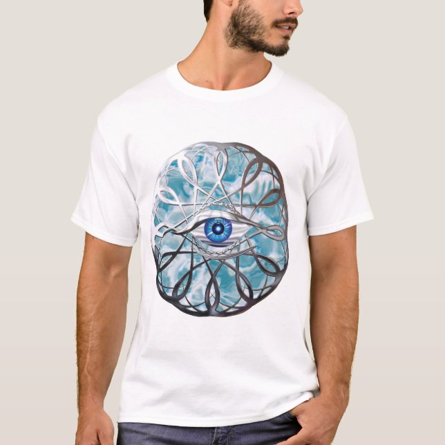 Camiseta Diseño de ojos místicos cromados (Anverso)