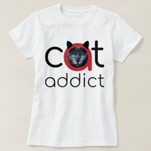 Camiseta Diseño de ojos rojos y negros para gatos