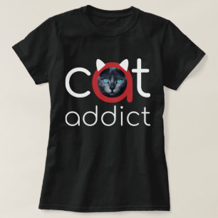 Camiseta Diseño de ojos rojos y rojos de gato para adictos