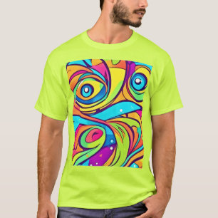 Camiseta Diseño de ojos vibrantes abstractos
