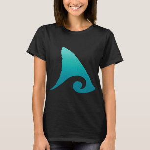 Camiseta Diseño de ola del océano de aleta de tiburón azul