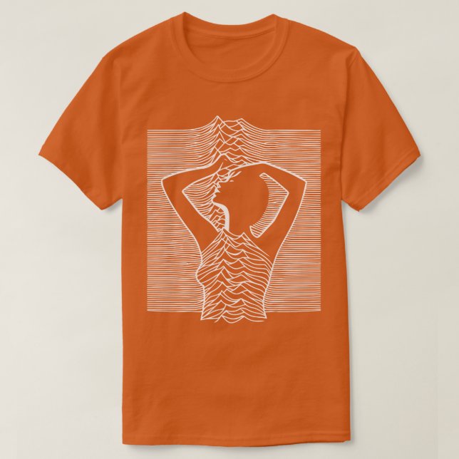 Camiseta diseño de olas de mujeres post-punk (Diseño del anverso)