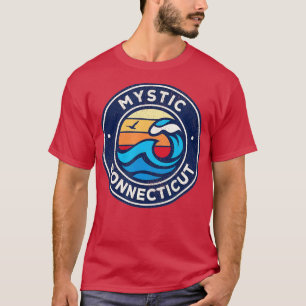Camiseta Diseño de ondas náuticas místicas Connecticut CT V