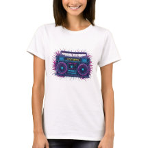 Diseño de ondas retroonduladas Neon Boombox