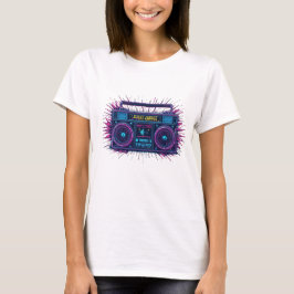 Camiseta Diseño de ondas retroonduladas Neon Boombox