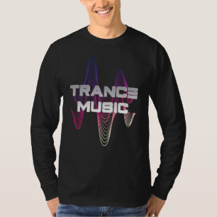 Camiseta Diseño de ondas sonoras para fans de música trance