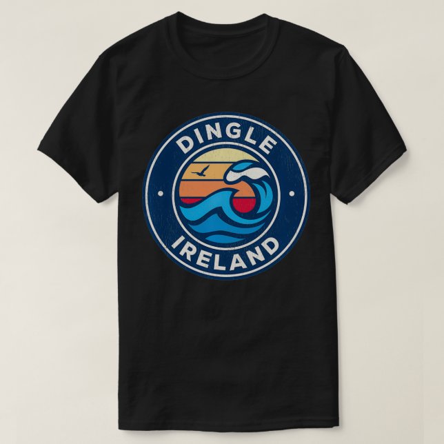Camiseta Diseño de ondulaciones náuticas de Dingle Ireland (Diseño del anverso)