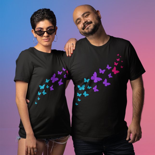 Camiseta Diseño de orgullo andrógino de hermosa mariposa (Subido por el creador)
