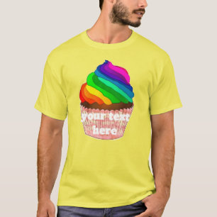 Camiseta Diseño de Orgullo de Cupcake de Arcoíris Personali