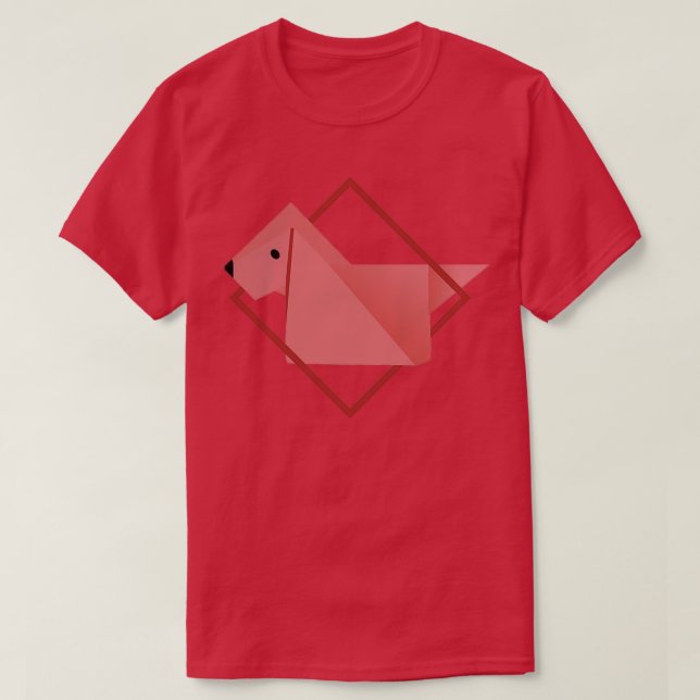 Camiseta Diseño de origami de perro (Diseño del anverso)