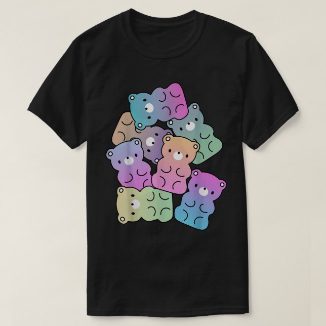 Camiseta Diseño de oso lindo arcoiris kawaii estético te (Diseño del anverso)