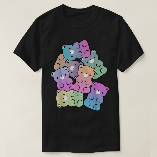 Camiseta Diseño de oso lindo arcoiris kawaii estético te (Diseño del anverso)