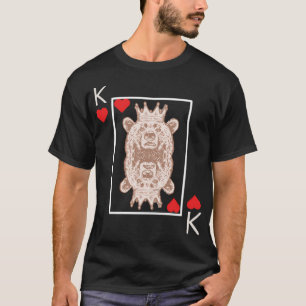 Camiseta Diseño de oso para cartas de juego de póquer