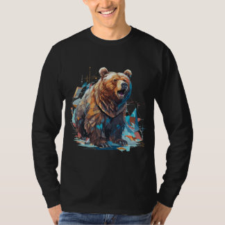 Camiseta Diseño de oso pardo con bajo contenido de póliza d