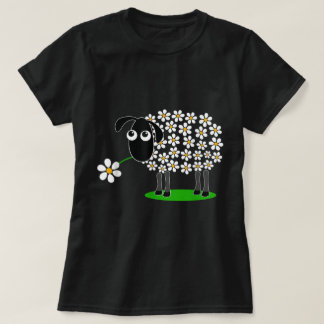 Camiseta Diseño de oveja floral lindo