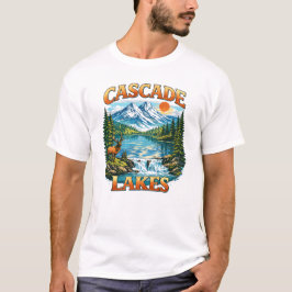 Camiseta Diseño de paisaje de vida silvestre de montaña de 