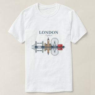 Camiseta Diseño de paisaje urbano elegante Silueta minimali