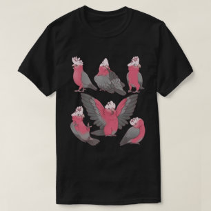 Camiseta Diseño de pájaro cacatúa Galah rosa caprichoso