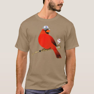 Camiseta Diseño de pájaros divertidos del cardenal rojo de 