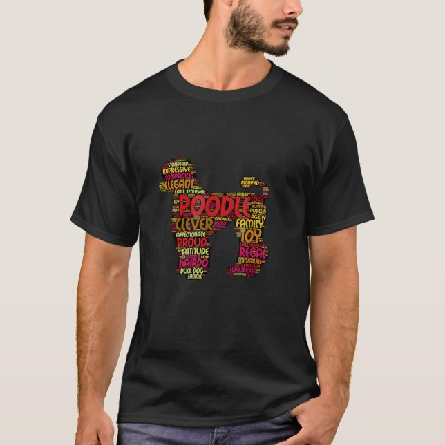 Camiseta Diseño de palabra de caniche (Anverso)