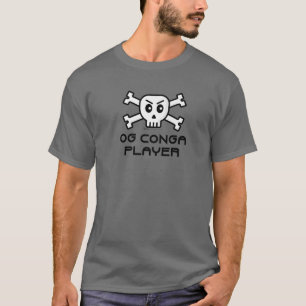 Camiseta Diseño De Palabras De OG Conga Player Skull Y Cros