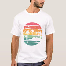 Diseño de palmera atardecer tropical pastel