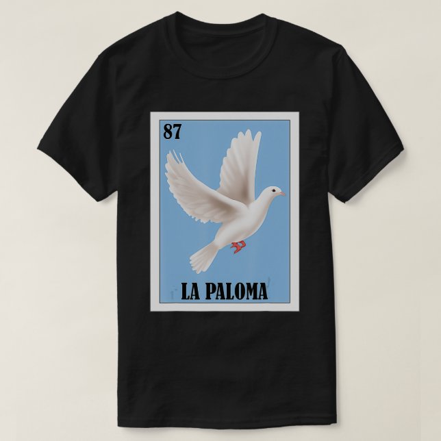 Camiseta Diseño de paloma blanca española - Lotería mexican (Diseño del anverso)