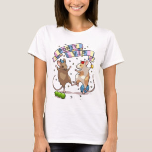 Camiseta Diseño de pancarta y globos para Fiestas de ratone