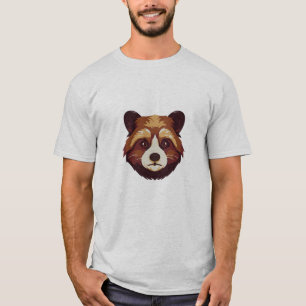 Camiseta Diseño de panda rojo, oso, oso panda,