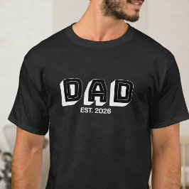 Camiseta Diseño de papá establecido en varsity blanco y neg