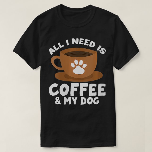 Camiseta Diseño De Papel De Café De Perro Para Mujeres Todo (Diseño del anverso)