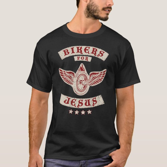 Camiseta Diseño de parches para motocicletas cristianas Jes (Anverso)