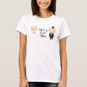 Camiseta Diseño de pareja de gatos caprichosa Meow-y Ever A