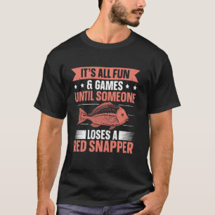 Camiseta Diseño de pargo rojo de pesca en alta mar para un