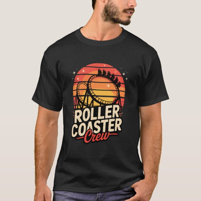 Camiseta Diseño de parque temático de Retro Roller Coaster  (Anverso)