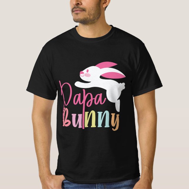 Camiseta Diseño de Pascua Jugativo Papa Bunny (Anverso)