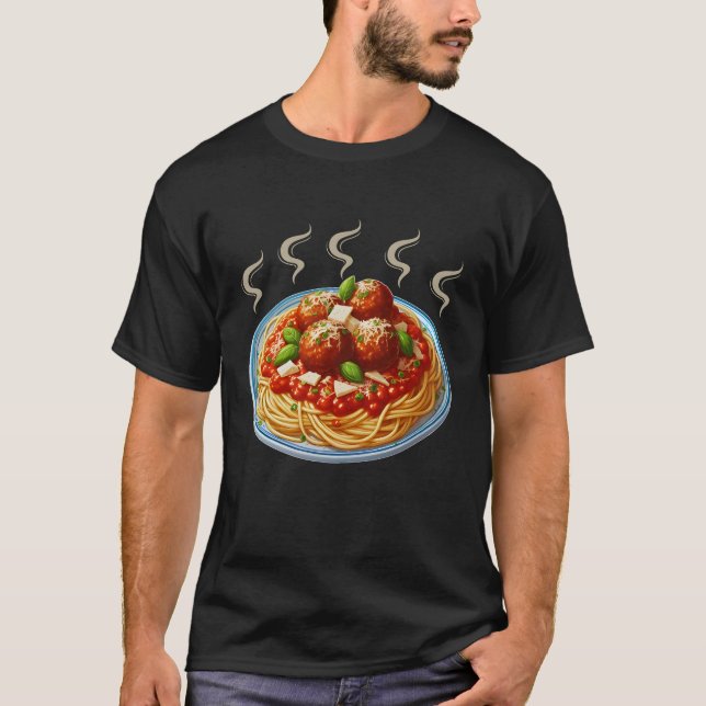 Camiseta diseño de pasta para los amantes (Anverso)