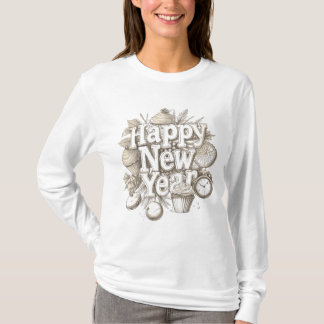 Camiseta diseño de pastel de copa increíble año nuevo
