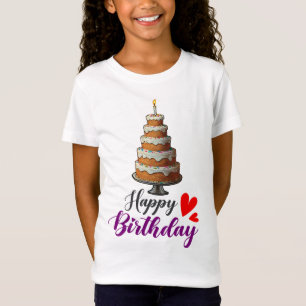Camiseta Diseño de pastel de cumpleaños Royal Happy Chica b