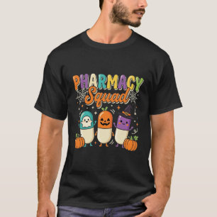 Camiseta Diseño de pastillas fantasma de Halloween del escu