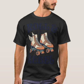 Camiseta Diseño de patines de ruedas Retro Roll & Rebel ala