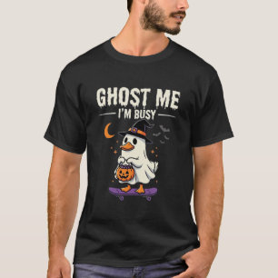 Camiseta Diseño de patineta de pato fantasma de Halloween_1