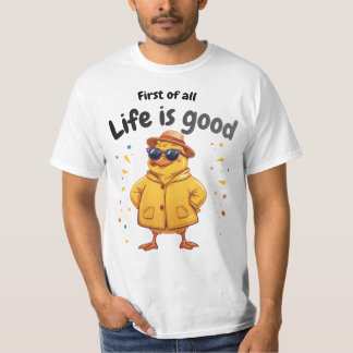 Camiseta Diseño de pato divertido Life is Good