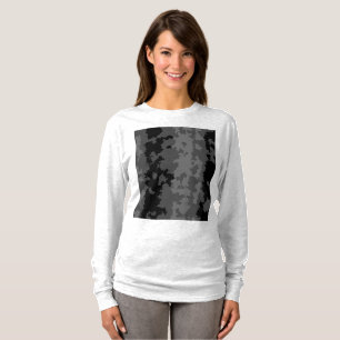 Camiseta Diseño de patrón abstracto irregular gris negro