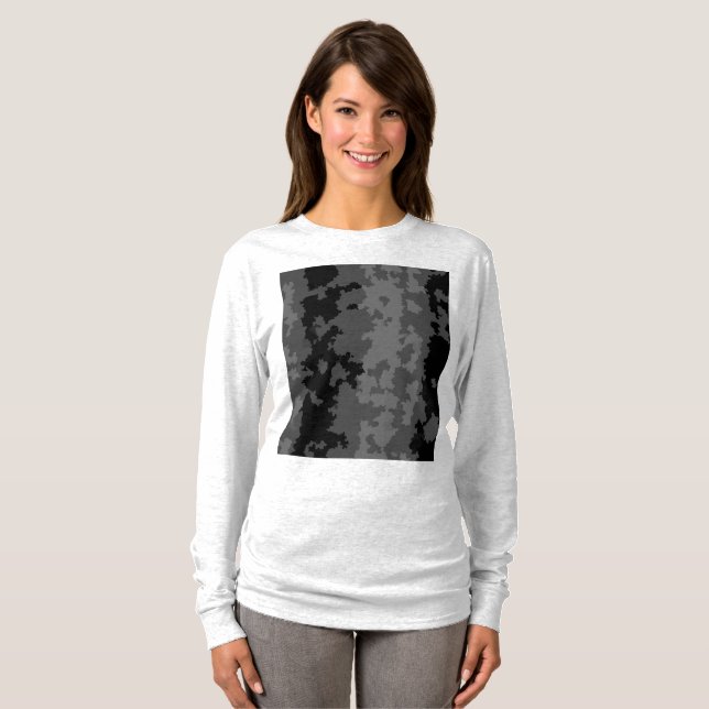 Camiseta Diseño de patrón abstracto irregular gris negro (Anverso completo)