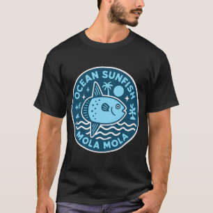 Camiseta Diseño de patrón de agua azul de pez dorado
