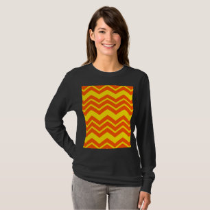 Camiseta Diseño de patrón de chevron naranja y amarillo