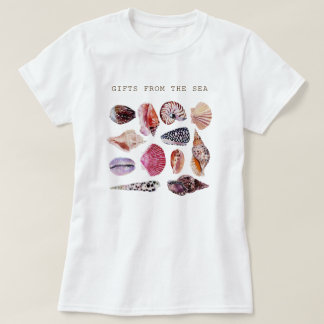 Camiseta Diseño de Patrón de Conchas de Playa Suaves