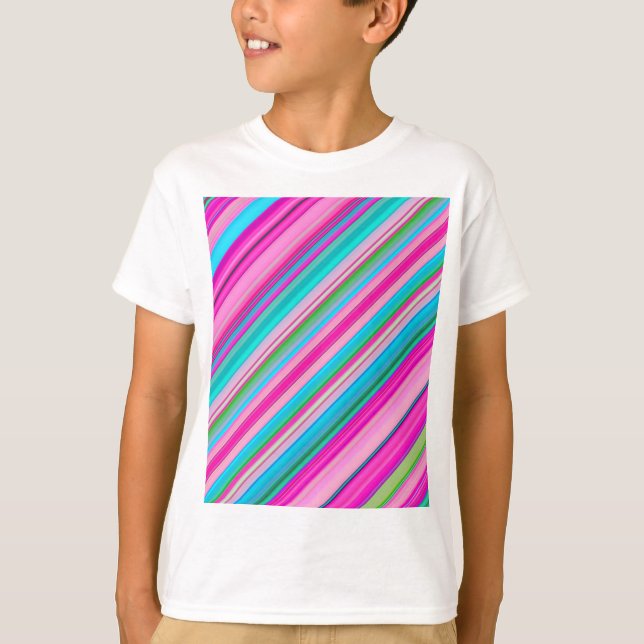 Camiseta Diseño de patrón de franja de arcoíris vibrante (Anverso)