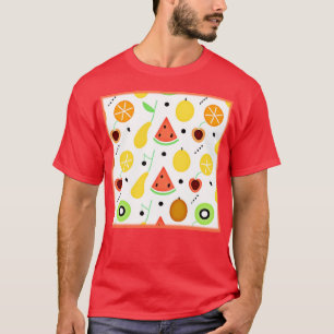 Camiseta Diseño de Patrón de Frutas Tropicales